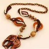 Pendant Necklaces Boho Jewelry Ethnic Style Long Hand Made Bead Wood Elephant Necklace For Women Wholesale Price Decent