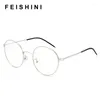 Sunglasses Feishini Round Frame Computer Glasses Women Rays Radiation Gamin Eyewear Metal Unisex Anti Blue Light Korea Men