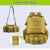 Sac à dos 55L-70L grande capacité militaire hommes sac à dos 4 en 1 Molle hommes Sport tactique sac à dos en plein air randonnée escalade sacs mise à niveau 231013