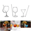 Copos de vinho Único Cocktail Glass Glasre Champagne Cup Café Gelado com Construído em St Goblet para Home Family Bar Drop Delivery Garden K Dheq2