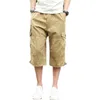 Herenbroeken Zomer Cargo Shorts Heren Katoen Casual Outdoor Losse Multi Pocket Kuitlengte Plus Size Drop