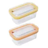 Plates Butter Keeper With Cutter Easy Cutting Rectangle Storage Box For Baking Home Kitchen Countertop Refrigerator