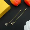 luxury earring designer dangle earrings for women f letter stainless steel plated gold silver needle tassels vintage chandelier earring gift jewelry accessories