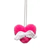 Pendant Necklaces Plush Heart Necklace Pink Sweater Chain Unique Dopamine Y2K Wing Charm Choker For Women Girl Jewelry