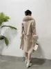 Женское полушерстяное пальто Furshehe 2023, осень-зима, женское пальто из натурального меха, кашемировое со съемным воротником-манжетой, женское тонкое пальто 231013