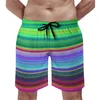 Mäns shorts Summer Board Colors randig Running Surf National Flag Print Graphic Beach Short Pants Casual Swimming Trunks