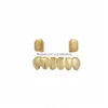 Grillz Dental Grills光沢のある銅Grillz Punk Vampire Canine Teeth Jewelry Set Hip Hop Women Men GoldメッキアクセサリードロップデリDhmqk