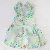 Dog Apparel Pet Clothes Sling Type Puppy Dress Bow Floral Suspender Skirt