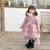 Down Coat 2023 New Down Cotton Jacket Winter Girls Hooded Parka Snowsuit Coats Mid-Length Warm Cold Protection Outerwear 2-8 Years J231013