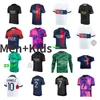 Adultos e crianças 22 23 24 PSGs MBAPPE camisas de futebol 2023 2024 DI MARIA WIJNALDUM SERGIO RAMOS HAKIMI quarto Maillots de futebol kit ICARDI VERRATTI terceiro 4º FABIAN