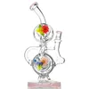 New Design Girl Glass Recycler Pipes 14mm Joint Recycler Bubbler Bong for Dry Herb Rigs Dried Flower Recycler Bong Dab Rig Hookah Smoking Glass Water Pipe Girly Bongs