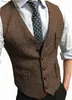 Gilets pour hommes gilet de costume formel pour hommes col en v Tweed gilet à chevrons robe d'affaires gilets de costume pour WeddingL231014