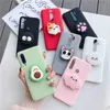 Mobiltelefonfodral 3D Silicone Cartoon Phone Holder Fall för Samsung Galaxy S20 S21 FE Plus Ultra S10 5G S10E Lite S9 S8 Plus Stand Cover L230823