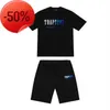Herren-T-Shirts 23SS Trapstar Neues Herren-T-Shirt Kurzarm-Outfit Chenille-Trainingsanzug Schwarz Baumwolle London StreetwearS-2X206b
