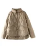 Women's Down Parkas Lagabogy 2023 Winter Women Ultra Light Warm Short Puffer Jacketカジュアルメスシングル胸ゆるい90ホワイトダックコート231013