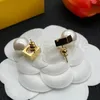 Boucle d'oreille de luxe boucles d'oreilles design pour femmes lettre f en acier inoxydable plaqué or argent aiguille cristal perle boucle d'oreille femme fille cadeau bijoux accessoires