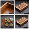 Tea Trays Chinese Traditions Bamboo Tray Solid Board Kung Fu Cup Teapot Crafts Cture Set Preference Drop Delivery Home Garden Kitche Dhrfz