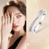 Designer per le donne Versione coreana Ins Style Luxury Moissanite Row Anello Fine Anello Moda Nicchia S925 Argento Moissanite a forma di X Anello croce Regalo di nozze femminile