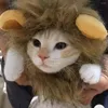 Dog Apparel Funny Cute Pet Lion Mane Costume Autumn Winter Wig Cap Hat For Cat Halloween Xmas Cosplay Clothes Fancy Dress With Ears S-L