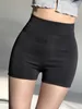 Frauen Shorts Sexy Frauen Mode Soild Farbe Schwarz Slim Enge Passform Hohe Taille Elastische Vielseitige Kurze Hosen Yoga Sommer T8AU