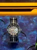 Relógio esportivo unissex de quartzo oceano, relógio da série cinco oceanos, à prova d'água, transparente, tampa traseira giratória, horário mundial, função completa