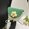 Schoudertassen Netto Kleur Mode Geweven Bloemdecoratie Schouder Crossbody Tas 2023 Zomer Schattig Dit Jaar Populaire Emmer Bagstylishdesignerbags