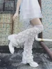 Skarpetki dla kobiet 2023 Bajki biały motyl koronkowy nóg japońskie stosowanie ciepła Y2K punk harajuku okładka koreańska