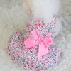 Vêtements de chien été petite robe florale arc princesse pour chiens chats robes de mariée Chihuahua chiot vêtements jupe