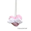 Pendant Necklaces Plush Heart Necklace Pink Sweater Chain Unique Dopamine Y2K Wing Charm Choker For Women Girl Jewelry