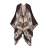 Sjalar mode vinter varma rutiga ponchos och kappor för kvinnor överdimensionerade wraps kashmir pashmina kvinnlig bufanda mujer 231013