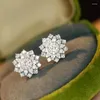 Oorknopjes 18K goud 0,86 karaat natuurlijke diamant Dames bloemvorm verloving bruiloft bijpassend certificaat