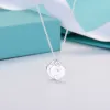 UN4Z Pendant Neckor ChristmasNew 100% 925 Sterling Silver Necklace Double Heart Tag Return to Blue Bead Chain Rose Gold och lyxig för kvinnor modesmycken eller