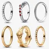 2023 Nya bröllopsdesigner ringar för kvinnors engagemang smycken gåva högkvalitativ guldpläterad lyxdiamanter diy fit pandoras spel drake krona ring med låda