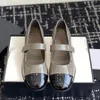 최고 품질 로우 힐 버클 스트랩 Mary Jane Patent Leather Round-Toe Ballet Flats Shoes Luxury Designer Dress Shoes Women with Box 2cm