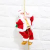 Julekorationer Santa Claus Climbing Pärlor Elektriska musikstegar Hjortar Dra kreativa gåvor Ornament Söt 231013