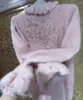Maglioni da donna Maglione Perla pesante Tridimensionale con paillettes Fiore Top Bordo di loto femminile Orecchio in legno Fondo rosato
