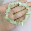 5sts Green Natural Gem Stone Armband Oregelbundet Crystal Stretch Chip Beads Nuggets Armband Bangles Quartz Armband för kvinnor