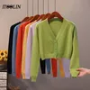 女性のためのレディースセーターitoolin cardigan kinittes seater vneck on crop tops女性ボタンアップカーディガンクロップド女性服231013