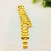 Bangle HOYON Real 24K Gold Coating Bracelet for Men Women Widen Watch Chain Bangles Pure Yellow Gold Color Chain Collares Fine Jewelry 231013