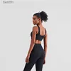 Ensembles actifs Femmes Fitness Yoga soutien-gorge nouveauté haute Push Up U dos hauts rembourré vêtements de sport pour filles tissu doux respirant séchage rapide Gym WearL231014