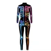 Women's Jumpsuits Rompers OneLineFox Female Halloween Festival Costume For Women Cosplay Robot Printed Costumes Jumpsuit Skull Carnival Bodysuit Rompers 231013