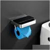 Toilet Paper Holders Aluminum Holder Black Mirror Tissue Rack Wall Mounted Bathroom Kitchen Roll Hook Modern Hanger Drop Delivery Ho Dh2U8