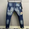 DSQ PHANTOM TURTLE Jeans da uomo Classico Moda Uomo Jeans Hip Hop Rock Moto Uomo Design casual Jeans strappati Distressed Skinny 266w