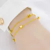 Bangle Plated 100% 24K Real Gold 18K Bracelet Female Pure Gold Plated Golden Pixiu Lucky Bead Doppel Herz Phoenix Tail Butterfly Bangle 231013