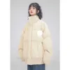 Autumn and winter ladies stand collar loose down coat cuff hem tightening warm and not leaking color is youthful version type loose. CC