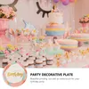 Kolorowy papierowy naczynia obiadowy talerz z okrągłe talerze okrągłe przyjęcie urodzinowe