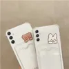 Handyhüllen Transparenter Kartensteckplatzhalter Telefonhülle für Samsung Galaxy A34 A54 A14 A13 A33 A53 A23 A50 A30S A50S Korea Bear Pocket Bag Cover L230823