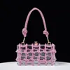 Evening Bags Diamond Clear Acrylic Box Clutch Women Boutique Woven Knotted Rope Rhinestone Purses And Handbags Wedding Party 231013