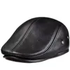 Berets Mens outdoor leather hat winter male warm Ear protection cap 100% genuine dad wholesale Leisure 231013