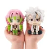 Trajes de mascote 10cm Demon Slayer: Kimetsu No Yaiba Anime Figura Kanroji Mitsuri Figuras de ação Pvc Shinazugawa Sanemi Estatueta Coleção Brinquedos